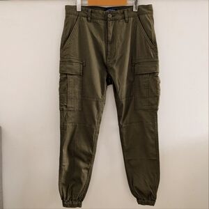 FRENCH CONNECTION | Men's Dark Olive Combat Tech Cargo Trousers